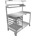 Mobile Prep Table With Gn1/1 Rails &Amp; Top Shelf &Amp; Condiment Rail &Amp; Castors Stainless Steel | Cptabc Makfry