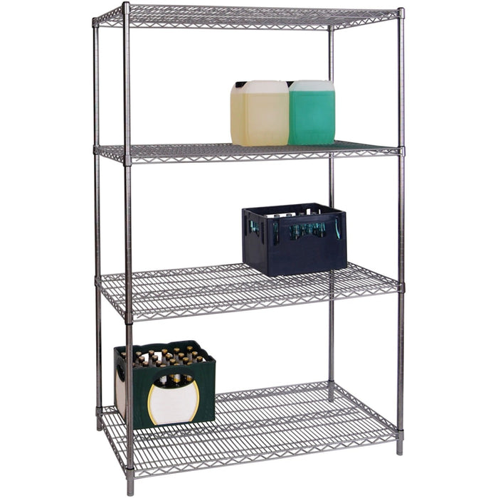 Commercial Stainless Steel Wire Shelving Unit 4 Tier 1200kg Width 1200mm Depth 600mm | Ss12060180 A4 Makfry