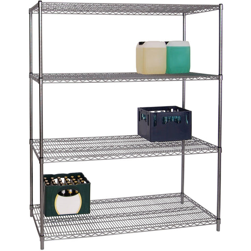Commercial Stainless Steel Wire Shelving Unit 4 Tier 1200kg Width 1500mm Depth 600mm | Ss15060180 A4 Makfry