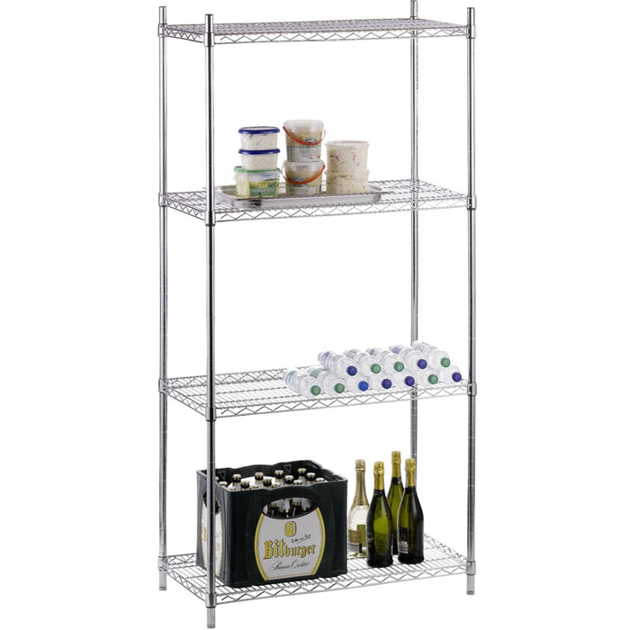 Commercial Stainless Steel Wire Shelving unit 4 tier 1200kg Width 900mm Depth 450mm |  SS9045180A4 Makfry