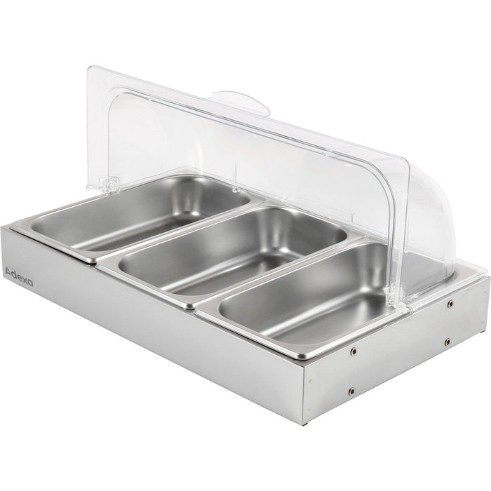 Roll top Display case 3xGN1/3 Stainless steel |  CRD3 Makfry