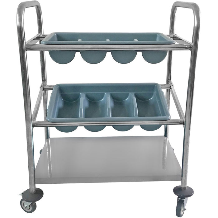 Cutlery & Tray Trolley 2 trays & Undershelf 570x350x860mm |  CTT2 Makfry