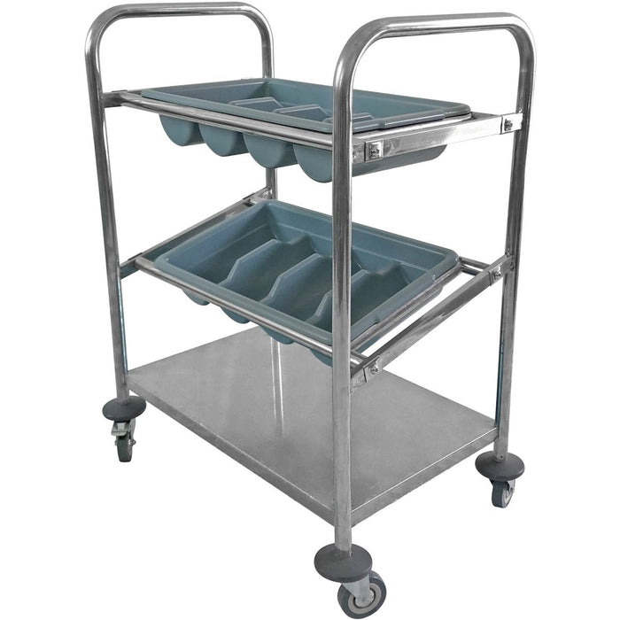 Cutlery & Tray Trolley 2 trays & Undershelf 570x350x860mm |  CTT2 Makfry
