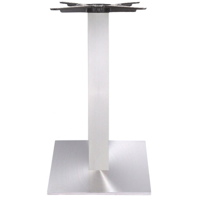 Brushed steel Table base Square 400mm Standard height |  D002A Makfry