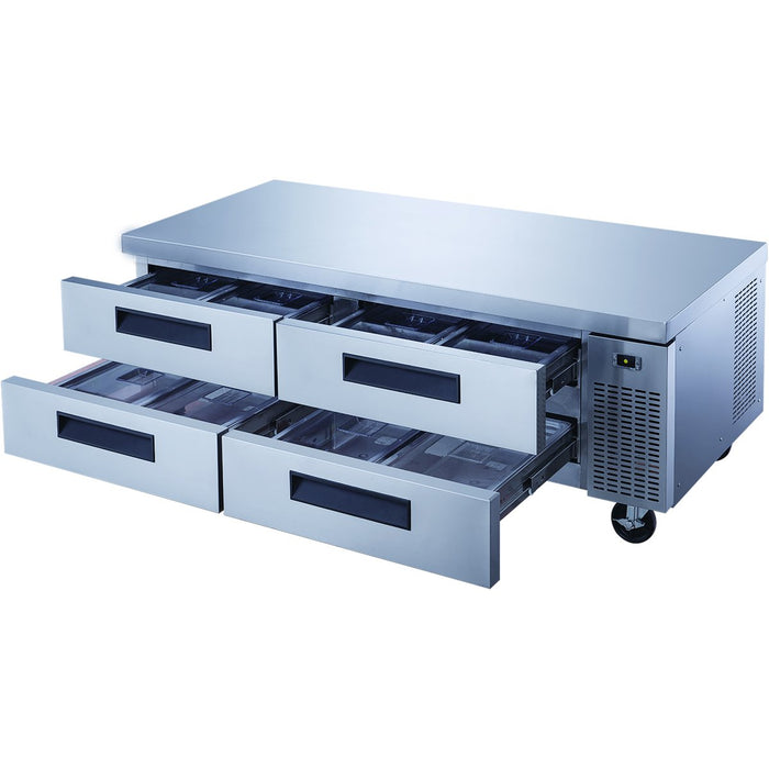 B GRADE Professional Low Refrigerated Counter / Chef Base 4 drawers 1839x820x635mm |  DCB72 B GRADE