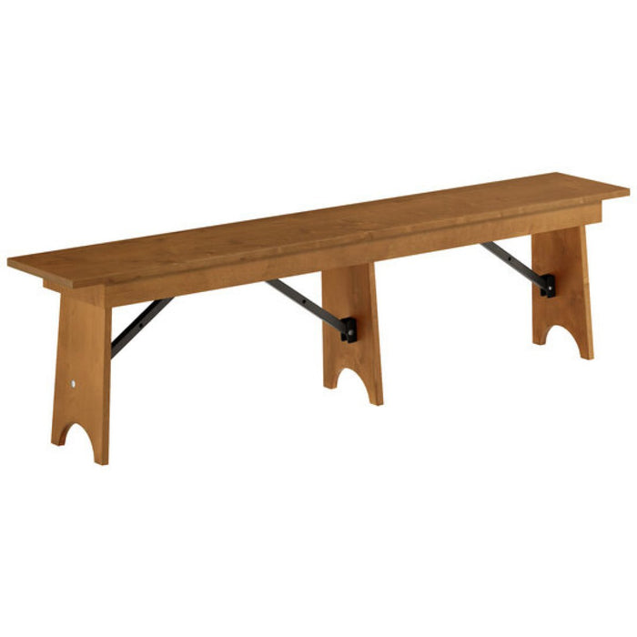 Vineyard Folding Bench 6ft Pine Wood 1800x300x457mm |  DGW00337212