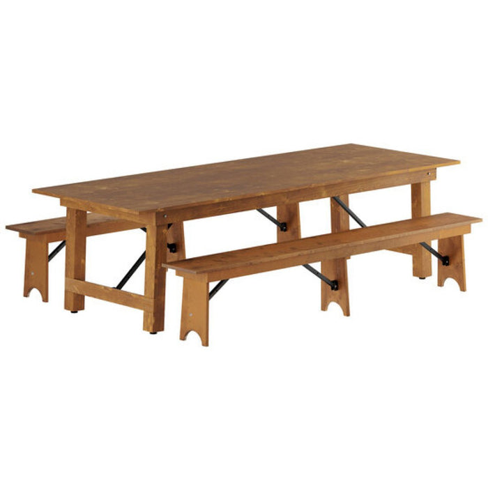 Vineyard Folding Catering Table 8ft Pine Wood 2430x1015x760mm |  DGW00324096