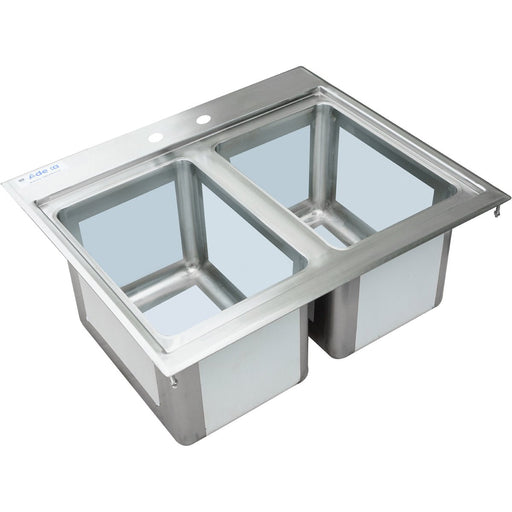 Drop-in Bar Sink 2 bowls Stainless steel |  DIBS2FB101410 Makfry
