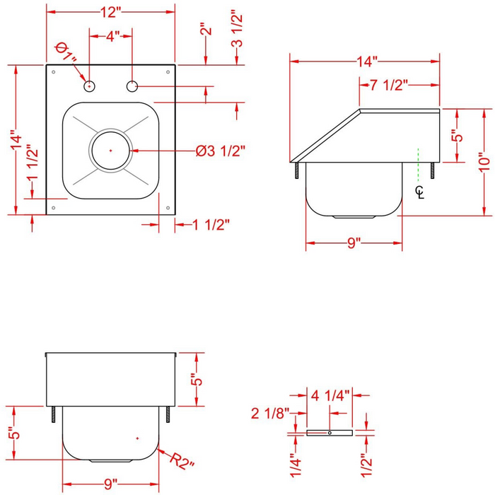 Drop-in Sink 1 bowl with Splashback Stainless steel |  DIS1DB090905SP Makfry