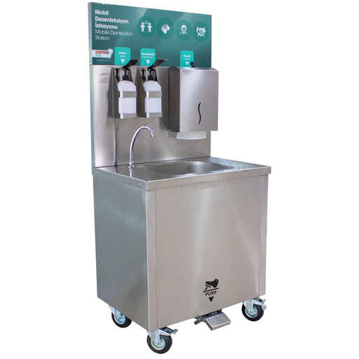 Mobile Disinfection Station Built In Water Supply Stainless Steel 750x605x1590mm |  Dke75 Makfry