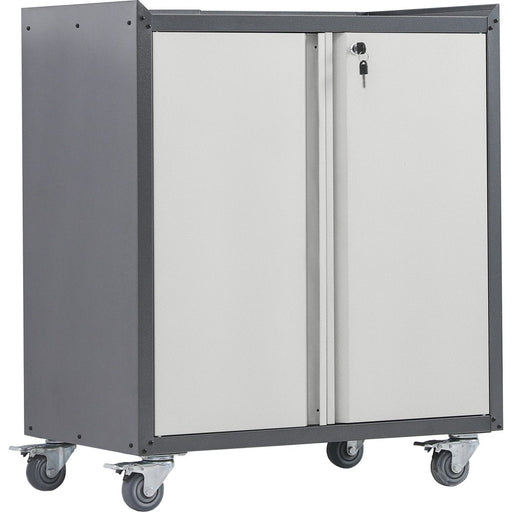 Commercial Storage Cabinet with wheels 2 Doors Grey Steel 770x460x900mm |  DL1 Makfry