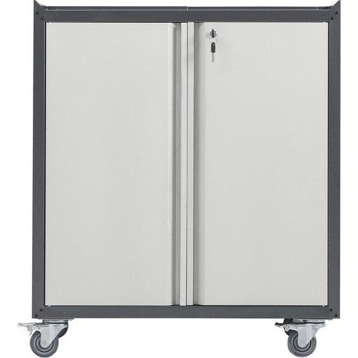 Commercial Storage Cabinet with wheels 2 Doors Grey Steel 770x460x900mm |  DL1 Makfry