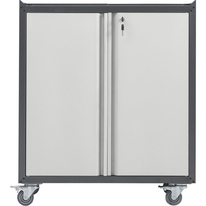 Commercial Storage Cabinet with wheels 2 Doors Grey Steel 770x460x900mm |  DL1 Makfry