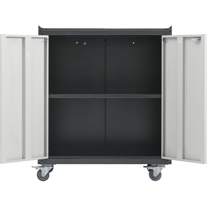 Commercial Storage Cabinet with wheels 2 Doors Grey Steel 770x460x900mm |  DL1 Makfry