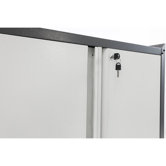 Commercial Storage Cabinet with wheels 2 Doors Grey Steel 770x460x900mm |  DL1 Makfry