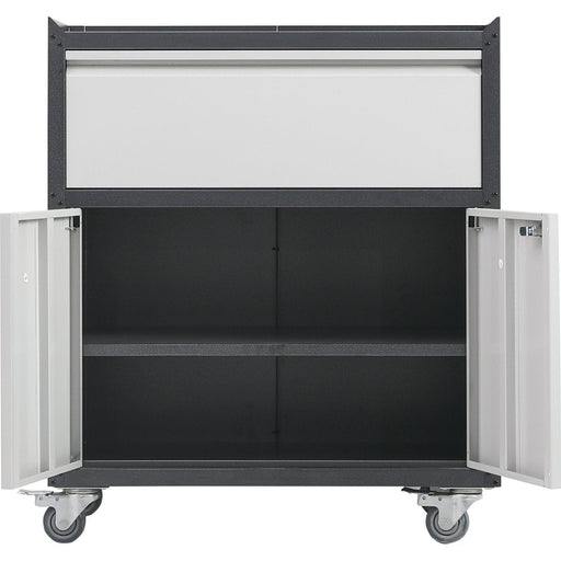 Commercial Storage Cabinet with wheels 2 Door 1 Drawer Grey Steel 770x460x900mm |  DL2 Makfry
