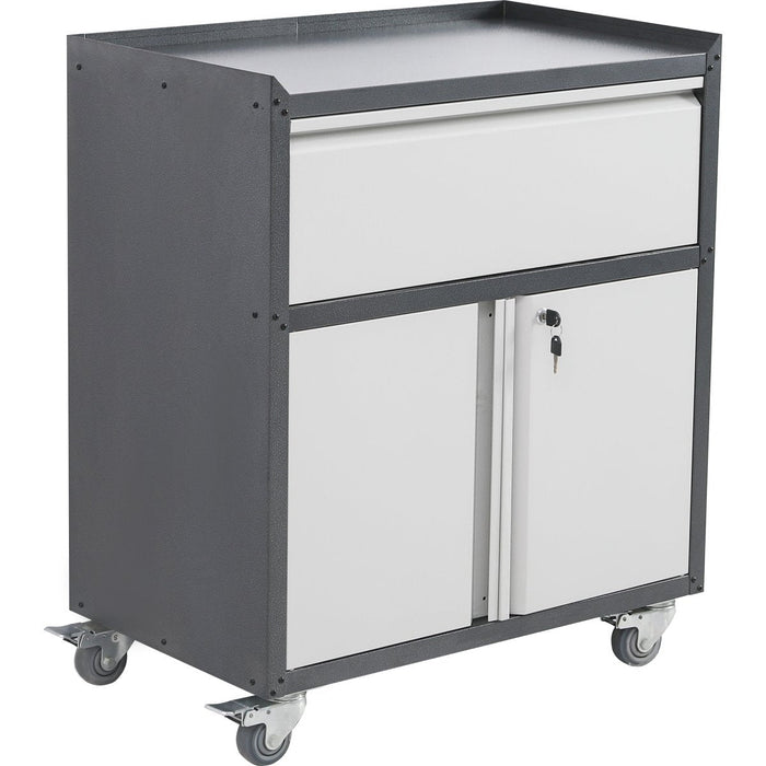 Commercial Storage Cabinet with wheels 2 Door 1 Drawer Grey Steel 770x460x900mm |  DL2 Makfry