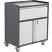 Commercial Storage Cabinet with wheels 2 Door 1 Drawer Grey Steel 770x460x900mm |  DL2 Makfry