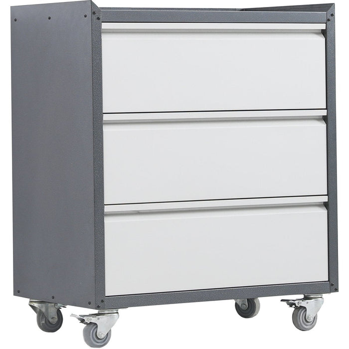Commercial Storage Cabinet With Wheels 3 Drawers Grey Steel 770x460x900mm | Dl3 Makfry