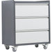 Commercial Storage Cabinet With Wheels 3 Drawers Grey Steel 770x460x900mm | Dl3 Makfry