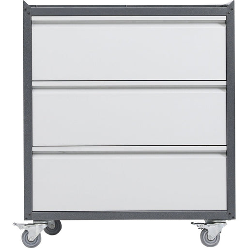 Commercial Storage Cabinet With Wheels 3 Drawers Grey Steel 770x460x900mm | Dl3 Makfry