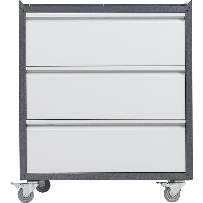 Commercial Storage Cabinet With Wheels 3 Drawers Grey Steel 770x460x900mm | Dl3 Makfry