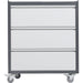 Commercial Storage Cabinet With Wheels 3 Drawers Grey Steel 770x460x900mm | Dl3 Makfry