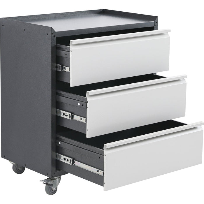 Commercial Storage Cabinet With Wheels 3 Drawers Grey Steel 770x460x900mm | Dl3 Makfry