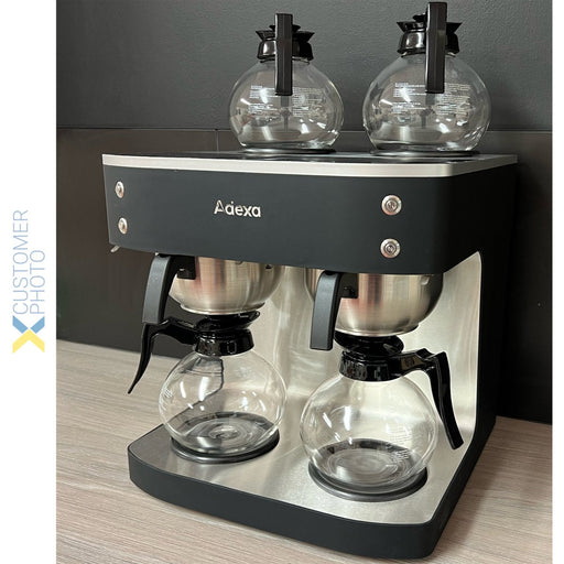 Commercial Twin Filter Coffee Maker Manual Fill 4 Glass Jugs 4 Hotplates | Drb686 P Makfry
