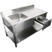 Commercial Sink Stainless Steel 1200x600x950mm 1 Bowl To The Left 1 Drawer Splashback | Dsa120601 Dl Makfry