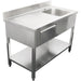 Commercial Sink Stainless Steel 1500x700x950mm 1 Bowl To The Right 1 Drawer Splashback | Dsa150701 Dr Makfry