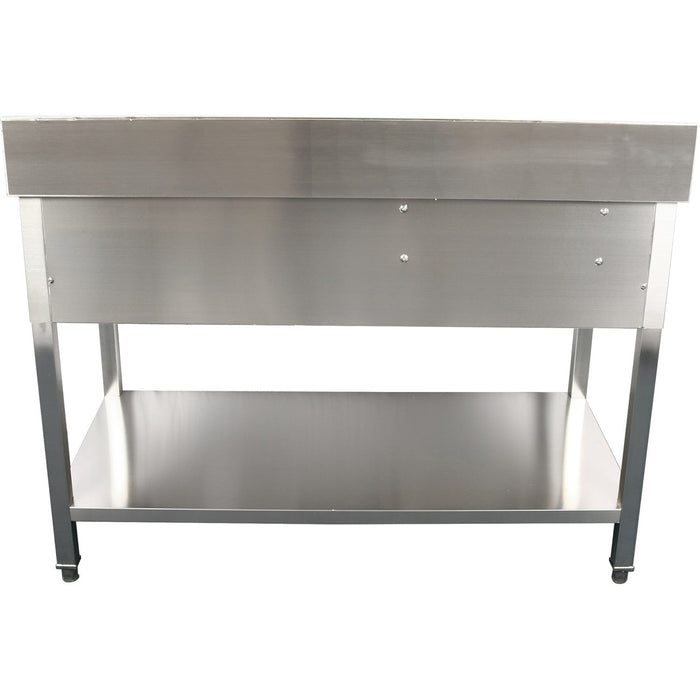Commercial Sink Stainless Steel 1500x700x950mm 1 Bowl To The Right 1 Drawer Splashback | Dsa150701 Dr Makfry