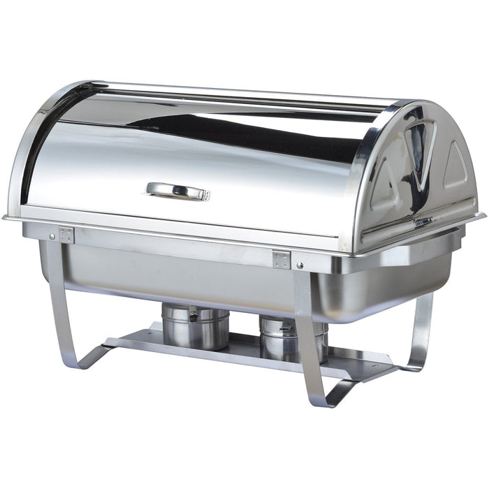 Roll Top Chafing Dish GN1/1 Stainless steel 9 litres 600x350x320mm Folding Frame |   DTC1022 Makfry