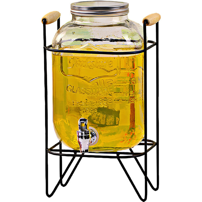 Glass Wine Dispenser 5 litres with Iron stand |  DTJ092 Makfry