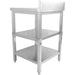 Commercial Work Table Stainless Steel 3 Tiers Backsplash Square Legs 2200x600x900mm | Dw3 T22060 B Makfry