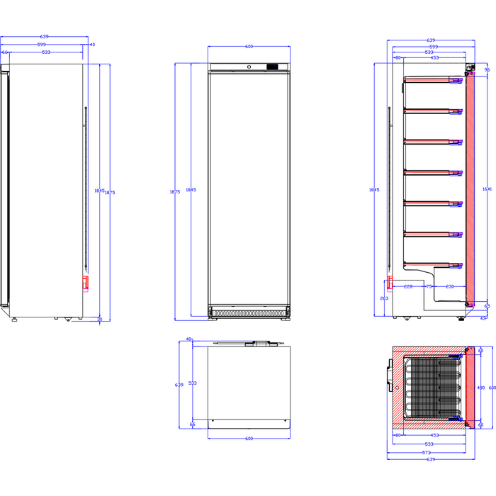 B GRADE 400lt Commercial Freezer Upright cabinet Stainless steel Single door |  DWF400SS B GRADE