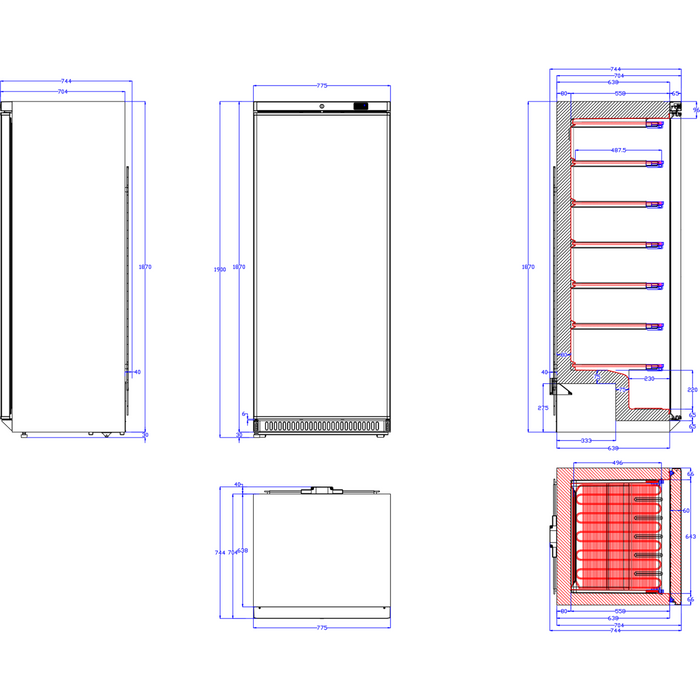 B GRADE 600lt Commercial Freezer Upright cabinet Stainless steel Single door |  DWF600SS B GRADE