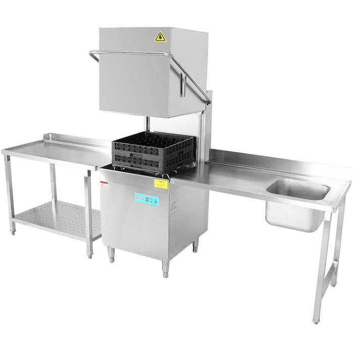 Unloading table Right side 600x650x850mm With bottom shelf With splashback Stainless steel |  SWB6065L