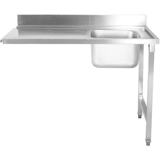 Loading Table Right Side 1200x650x850mm With Sink With Splashback Stainless Steel | Dwita1265 R Makfry