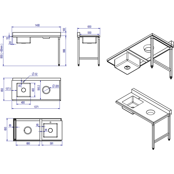 Simple Loading Table Image Loading Table Left Side Stainless Steel With Sink & Waste Hole &Am ...