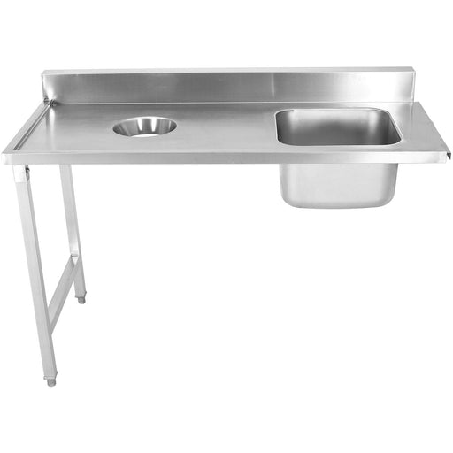 Loading Table Reft Side Stainless Steel With Sink &Amp; Waste Hole &Amp; Splashback 1400x650x850mm | Dwitc1465 R Makfry