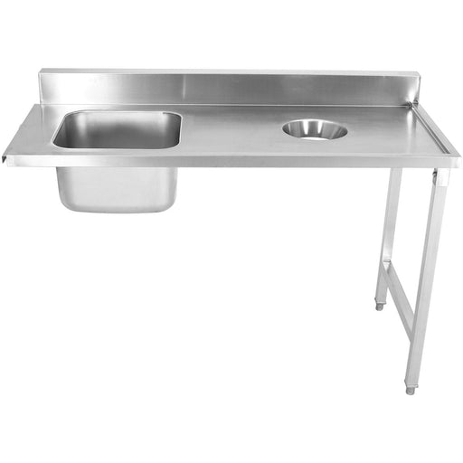 Loading Table Left Side Stainless Steel With Sink &Amp; Waste Hole &Amp; Splashback 1400x650x850mm | Dwitc1465 L Makfry
