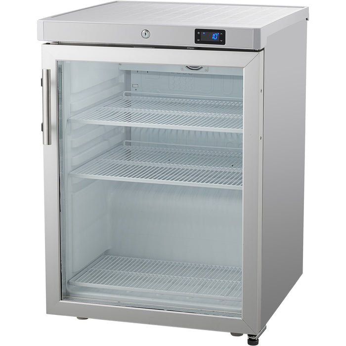 200lt Commercial Refrigerator Undercounter Stainless steel Single Glass door |  DWR200GSS