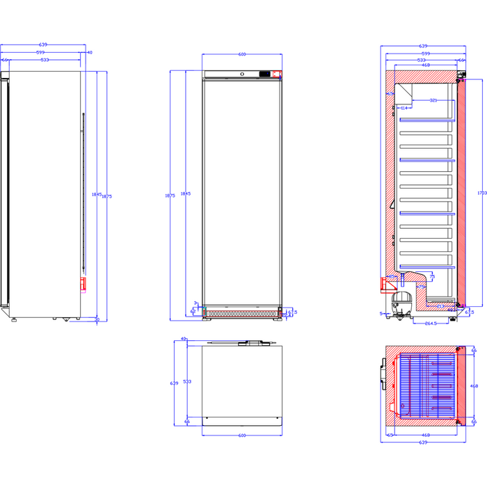 B GRADE 400lt Commercial Refrigerator Upright cabinet Single door Black |  DWR400BC B GRADE