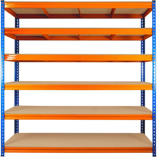 Industrial Shelving Unit Heavy Duty 1800x600x1980mm 6 Shelves 340 Kg/Shelf Powder Coated Steel | Dx1800600 Makfry