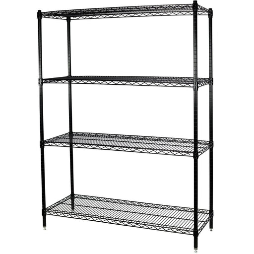 Commercial Shelving Unit 4 Tier 1000kg Width 900mm Depth 350mm Black Wire |  EB9035180A4 Makfry