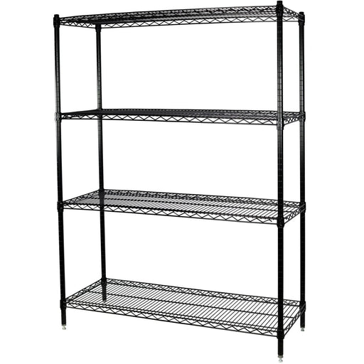 B GRADE Commercial Shelving Unit 4 Tier 1000kg Width 900mm Depth 350mm Black Wire |  EB9035180A4 B GRADE Makfry