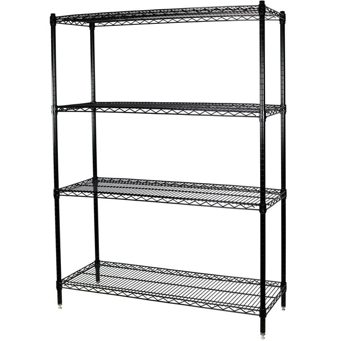 Commercial Shelving Unit 4 Tier 1000kg Width 1200mm Depth 450mm Black Wire |  EB12045180A4 Makfry