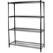 Commercial Shelving Unit 4 Tier 1000kg Width 1200mm Depth 450mm Black Wire |  EB12045180A4 Makfry