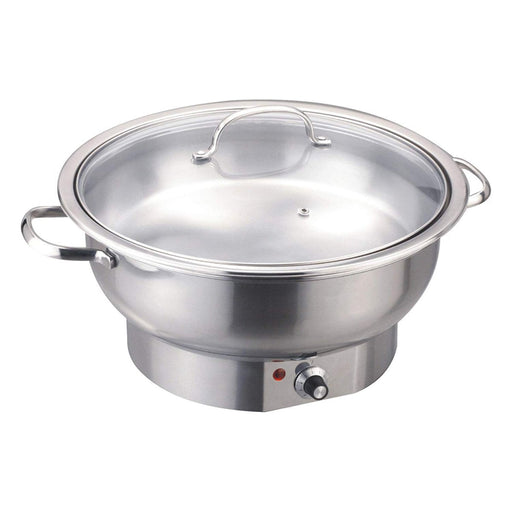 Chafing Dish Electric heating Round Glass lid Stainless steel 6 litres |  ECD06DE Makfry